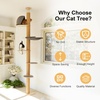 image:imageFUKUMARU Floor to Ceiling Cat Tree 6 Level Adjustable Height 610 ft Climbing Tower with Thickened Scratching Posts Cats Activity Center with Cozy Hammock  Beige118 inch