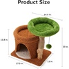 image:imageFUKUMARU Small Cat Tree Plant Style Kitten Tower with Unique Solid Wood Cat Scratching Post Cute Cat Condo Scratcher with Soft Bed for Indoor Kitten amp Cats