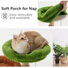 image:imageFUKUMARU Small Cat Tree Plant Style Kitten Tower with Unique Solid Wood Cat Scratching Post Cute Cat Condo Scratcher with Soft Bed for Indoor Kitten amp Cats
