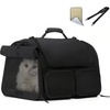 image:imageFUKUMARU Cat Carrier 4 Mesh Windows Small Dog Carrier 4 Storage Pockets Cat Travel Bag Under 15 lb Airline Approved Pet Carrier Rollable Cover for Nervous Cats PinkBlack