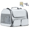 image:imageFUKUMARU Cat Carrier SoftSided Pet Carriers for Small Dogs and Medium Cats Under 12lb Travel Cat Bag with DoubleSided Cushion and 4 Storage Bags Portable and WashableGrey S