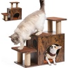 image:imageFUKUMARU Dog Stairs Solid Wood Pet Stairs with Cat Scratching Post Transformable Cat Ramp Can Hold Up to 200 lbs 20 Inch Pet Steps for Dogs and Cats to Climb High Bed and Couch Over 6 CombinationsBrown