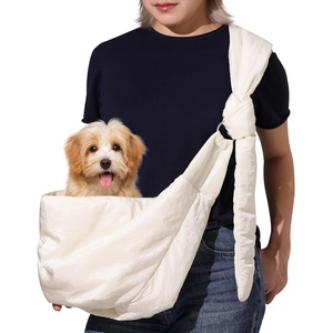 image:imageFUKUMARU Dog Sling DIY Strap Puppy Carrier Sling for 512lbs Small Dogs Ultralight Cat Travel Purse with Mesh Bag Pets Papoose Carrier Foldable and Machine Washable 2244  169  118inchCream