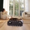 image:imageFUKUMARU Cat Beds for Indoor Pets 315 Inch Extra Long Cozy Cat Bed Cave Tunnel for Multiple amp Large Cats Felt Kitten Hideaway House with Fluffy Ball Scratch Resistant Warm amp Safe BlackBlack and White