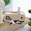 image:imageFUKUMARU Cat Beds for Indoor Pets 315 Inch Extra Long Cozy Cat Bed Cave Tunnel for Multiple amp Large Cats Felt Kitten Hideaway House with Fluffy Ball Scratch Resistant Warm amp Safe BlackBeige