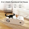 image:imageFUKUMARU Cat Beds for Indoor Pets 315 Inch Extra Long Cozy Cat Bed Cave Tunnel for Multiple amp Large Cats Felt Kitten Hideaway House with Fluffy Ball Scratch Resistant Warm amp Safe BlackBeige