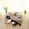 image:imageFUKUMARU Cat Beds for Indoor Pets 315 Inch Extra Long Cozy Cat Bed Cave Tunnel for Multiple amp Large Cats Felt Kitten Hideaway House with Fluffy Ball Scratch Resistant Warm amp Safe BlackBeige