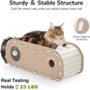 image:imageFUKUMARU Cat Beds for Indoor Pets 315 Inch Extra Long Cozy Cat Bed Cave Tunnel for Multiple amp Large Cats Felt Kitten Hideaway House with Fluffy Ball Scratch Resistant Warm amp Safe BlackBeige