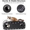 image:imageFUKUMARU Cat Beds for Indoor Pets 315 Inch Extra Long Cozy Cat Bed Cave Tunnel for Multiple amp Large Cats Felt Kitten Hideaway House with Fluffy Ball Scratch Resistant Warm amp Safe BlackBlack and White