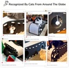 image:imageFUKUMARU Cat Beds for Indoor Pets 315 Inch Extra Long Cozy Cat Bed Cave Tunnel for Multiple amp Large Cats Felt Kitten Hideaway House with Fluffy Ball Scratch Resistant Warm amp Safe BlackBlack and White