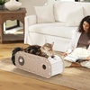 image:imageFUKUMARU Cat Beds for Indoor Pets 315 Inch Extra Long Cozy Cat Bed Cave Tunnel for Multiple amp Large Cats Felt Kitten Hideaway House with Fluffy Ball Scratch Resistant Warm amp Safe BlackBeige
