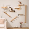 image:imageFUKUMARU Cat Climbing Shelf Wall Mounted Four Step Cat Stair with Jute Scratching for Kitten Walls Shelves Furniture  LargeLarge  Bidirectional
