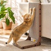 image:imageFUKUMARU Cat Scratcher 2 Packs 25 Inch Cat Scratching Boards for Indoor Cats L Shaped Cardboard Cats Scratcher Vertical Scartch Pads with Ball Toy Walnut ColorWalnut Color