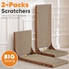 image:imageFUKUMARU Cat Scratcher 2 Packs 25 Inch Cat Scratching Boards for Indoor Cats L Shaped Cardboard Cats Scratcher Vertical Scartch Pads with Ball Toy Walnut ColorWalnut Color