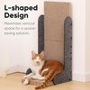 image:imageFUKUMARU Cat Scratcher 268 Inch L Shaped Cat Scratch Pad Wall Modern Cardboard Cats Scratching Board for Indoor Cats Felt Vertical Scratching Post Furniture Protector GreyGrey