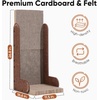 image:imageFUKUMARU Cat Scratcher 268 Inch L Shaped Cat Scratch Pad Wall Modern Cardboard Cats Scratching Board for Indoor Cats Felt Vertical Scratching Post Furniture Protector GreyCaramel