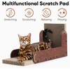 image:imageFUKUMARU Cat Scratcher 268 Inch L Shaped Cat Scratch Pad Wall Modern Cardboard Cats Scratching Board for Indoor Cats Felt Vertical Scratching Post Furniture Protector GreyCaramel