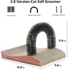 image:imageFUKUMARU Cat Self Groomer 20 Version Cat Arch Face Scratcher with Scratcher Pad Cats Back Grooming Massager Toy Brush for Indoor Kitten and Small DogWood Grain Upgrade