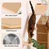 image:imageFUKUMARU Cat Wall Shelves 3 in 1 Cats Walls Furniture Set Food Station with 2 Steps Birch Plywood Perch Suitable for Kitten Play Nap Eat DIY Wall Jungle GymLight Wood Color