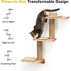 image:imageFUKUMARU Cat Wall Shelves 3 in 1 Transformable Cats Scratching Post Wall Mounted DIY Kitten Walls Jungle and Perch Platform Supplies Suit for Climb Play Nap Scratch