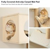 image:imageFUKUMARU Cat Wall Shelves 4 in 1 Stable Wooden WallMounted Furniture Set Climbing Tree with Hammock Bed Perch and Scratching Mat BlackBeige