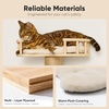 image:imageFUKUMARU Cat Wall Shelves 4 in 1 Stable Wooden WallMounted Furniture Set Climbing Tree with Hammock Bed Perch and Scratching Mat BlackBeige