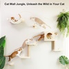 image:imageFUKUMARU Cat Wall Shelves 4 in 1 Stable Wooden WallMounted Furniture Set Climbing Tree with Hammock Bed Perch and Scratching Mat BlackBeige