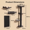 image:imageFUKUMARU Cat Wall Shelves 4 in 1 Stable Wooden WallMounted Furniture Set Climbing Tree with Hammock Bed Perch and Scratching Mat BlackBlack