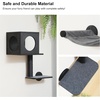 image:imageFUKUMARU Cat Wall Shelves 4 in 1 Stable Wooden WallMounted Furniture Set Climbing Tree with Hammock Bed Perch and Scratching Mat BlackBlack