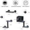 image:imageFUKUMARU Cat Wall Shelves 4 in 1 Stable Wooden WallMounted Furniture Set Climbing Tree with Hammock Bed Perch and Scratching Mat BlackBlack