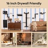 image:imageFUKUMARU Cat Wall Shelves 4 in 1 Stable Wooden WallMounted Furniture Set Climbing Tree with Hammock Bed Perch and Scratching Mat BlackBlack