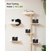 image:imageFUKUMARU Cat Wall Shelves Set 70 Inch Stable Wall Mounted Tree Kitten Scratching Post with Soft Cushion Perch Space Saving Climbing Wall Furniture for 16 Inch Drywall  GrayBeige