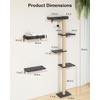 image:imageFUKUMARU Cat Wall Shelves Set 70 Inch Stable Wall Mounted Tree Kitten Scratching Post with Soft Cushion Perch Space Saving Climbing Wall Furniture for 16 Inch Drywall  GrayGrey
