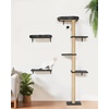 image:imageFUKUMARU Cat Wall Shelves Set 70 Inch Stable Wall Mounted Tree Kitten Scratching Post with Soft Cushion Perch Space Saving Climbing Wall Furniture for 16 Inch Drywall  GrayGrey