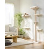 image:imageFUKUMARU Cat Wall Shelves Set 70 Inch Stable Wall Mounted Tree Kitten Scratching Post with Soft Cushion Perch Space Saving Climbing Wall Furniture for 16 Inch Drywall  GrayBeige