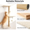 image:imageFUKUMARU Cat Wall Shelves Stable amp Safe 5 in 1 Cat Walls Furniture Set Wooden Kitten Climbing Wall with Scratching Post for 16 Inch Drywall  GreenBeige