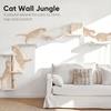 image:imageFUKUMARU Cat Wall Shelves Stable amp Safe 5 in 1 Cat Walls Furniture Set Wooden Kitten Climbing Wall with Scratching Post for 16 Inch Drywall  GreenBeige