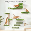 image:imageFUKUMARU Cat Wall Shelves Stable amp Safe 5 in 1 Cat Walls Furniture Set Wooden Kitten Climbing Wall with Scratching Post for 16 Inch Drywall  GreenGreen
