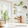 image:imageFUKUMARU Cat Wall Shelves Stable amp Safe 5 in 1 Cat Walls Furniture Set Wooden Kitten Climbing Wall with Scratching Post for 16 Inch Drywall  GreenGreen
