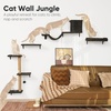 image:imageFUKUMARU Cat Wall Shelves Stable amp Safe 5 in 1 Cat Walls Furniture Set Wooden Kitten Climbing Wall with Scratching Post for 16 Inch Drywall  GreenGray