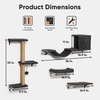 image:imageFUKUMARU Cat Wall Shelves Stable amp Safe 5 in 1 Cat Walls Furniture Set Wooden Kitten Climbing Wall with Scratching Post for 16 Inch Drywall  GreenGray