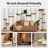 image:imageFUKUMARU Cat Wall Shelves Stable amp Safe 5 in 1 Cat Walls Furniture Set Wooden Kitten Climbing Wall with Scratching Post for 16 Inch Drywall  GreenGray
