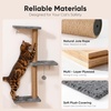 image:imageFUKUMARU Cat Wall Shelves Stable amp Safe 5 in 1 Cat Walls Furniture Set Wooden Kitten Climbing Wall with Scratching Post for 16 Inch Drywall  GreenLight Gray