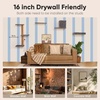 image:imageFUKUMARU Cat Wall Shelves Stable amp Safe 5 in 1 Cat Walls Furniture Set Wooden Kitten Climbing Wall with Scratching Post for 16 Inch Drywall  GreenLight Gray