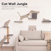 image:imageFUKUMARU Cat Wall Shelves Stable amp Safe 5 in 1 Cat Walls Furniture Set Wooden Kitten Climbing Wall with Scratching Post for 16 Inch Drywall  GreenLight Gray