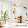 image:imageFUKUMARU Cat Wall Shelves Stable amp Safe 7 in 1 Cat Furniture Set Wooden Climbing Wall with Scratching Post for 16 Inch Drywall  Beige