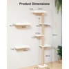 image:imageFUKUMARU Cat Wall Shelves Stable amp Safe 7 in 1 Cat Furniture Set Wooden Climbing Wall with Scratching Post for 16 Inch Drywall  Beige