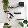 image:imageFUKUMARU Cat Wall Shelves Stable amp Safe 7 in 1 Cat Furniture Set Wooden Climbing Wall with Scratching Post for 16 Inch Drywall  Gray