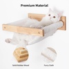 image:imageFUKUMARU Hammock Wall Mounted Cat Beds and Perches Wooden Kitten Walls Furniture Stable Cats Shelves for Sleeping Playing Climbing and Lounging Black StripeMWhite Flannel