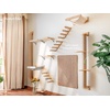 image:imageFUKUMARU Hammock Wall Mounted Cat Beds and Perches Wooden Kitten Walls Furniture Stable Cats Shelves for Sleeping Playing Climbing and Lounging Black StripeMWhite Flannel